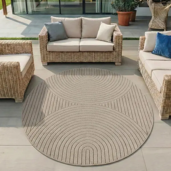 Covor rotund Nova V1 Bej 160x160 cm