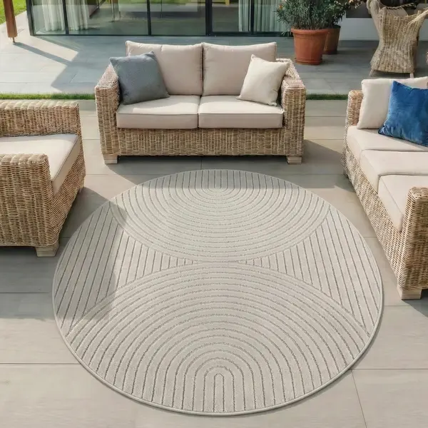 Covor rotund Nova V1 Crem 120x120 cm