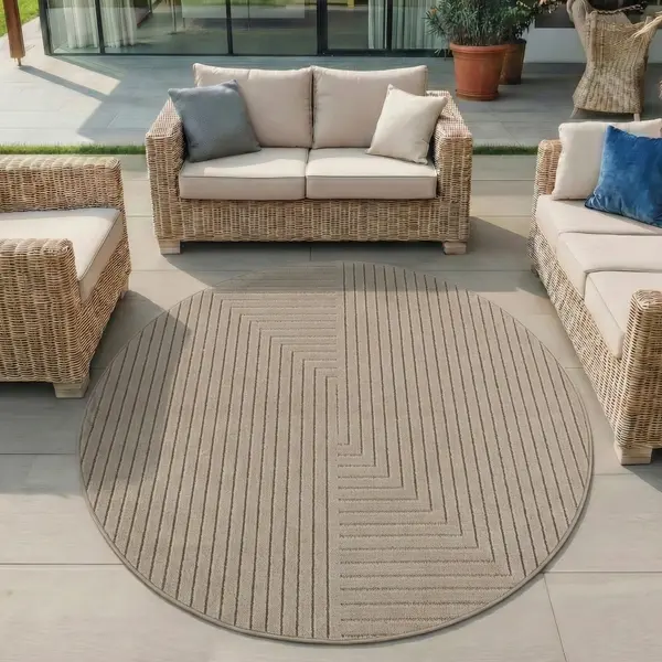 Covor rotund Nova V2 Bej 80x80 cm