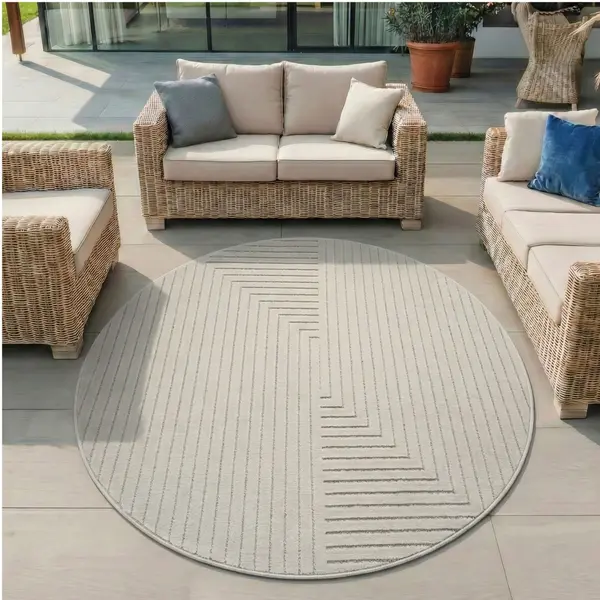 Covor rotund Nova V2 Crem 120x120 cm
