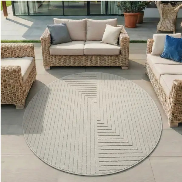 Covor rotund Nova V2 Crem 80x80 cm