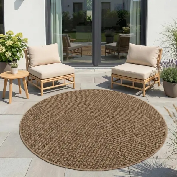 Covor rotund Timber V4 Bej 160x160 cm
