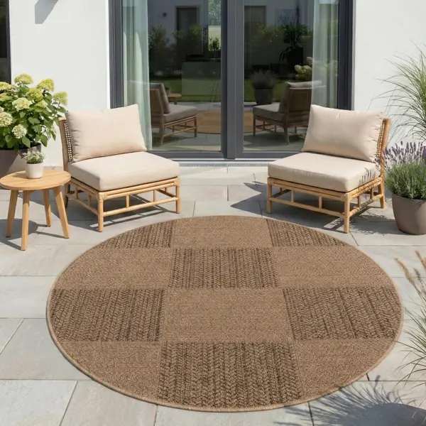 Covor rotund Timber V5 Bej 200x200 cm