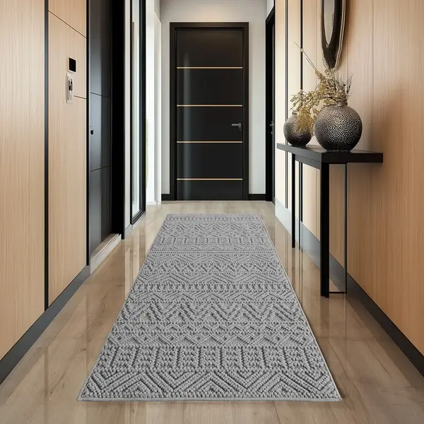 Covor traversa Helix etno V3 Argintiu 80x250 cm