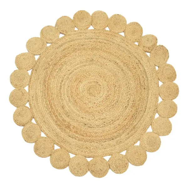 Covor Voni din iuta, Natural, D120x1 cm