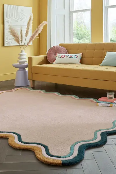 Covor Wool Scallop Crem 160x230 cm, Flair Rugs