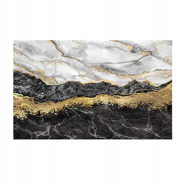 Covoras de baie modern, DexXer, Ultra absorbant, Antiderapant si uscare rapida, Model marmura, Ecologic usor de curatat, 50x80 cm, Poliester Rubber,