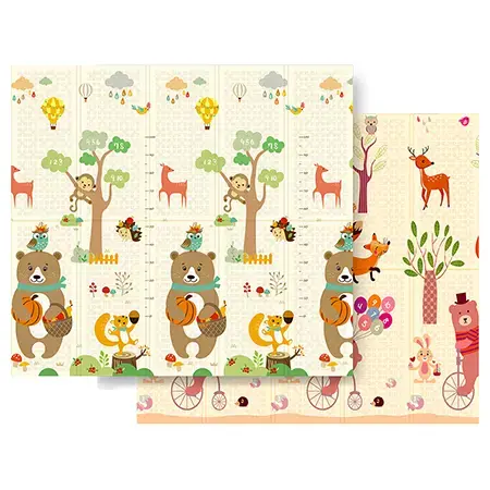 Covoras de joaca bebelusi Rebel RBY-2200-3, Animale, 200 x 180 cm, Multicolor