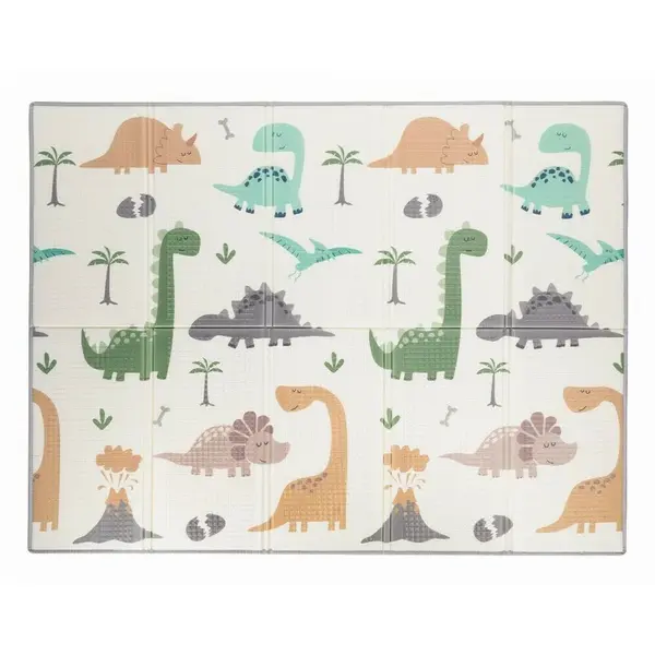 Covoras de joaca FreeON Magic Dino multicolor cu doua fete, pliabil 200x150 cm
