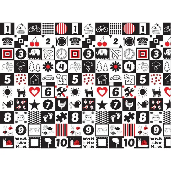 Covoras de joaca pliabil Bocioland Happy Day 200x150x1 cm cu doua fete,suprafata impermeabila antiderapanta din spuma XPE,husa depozitare cu maner
