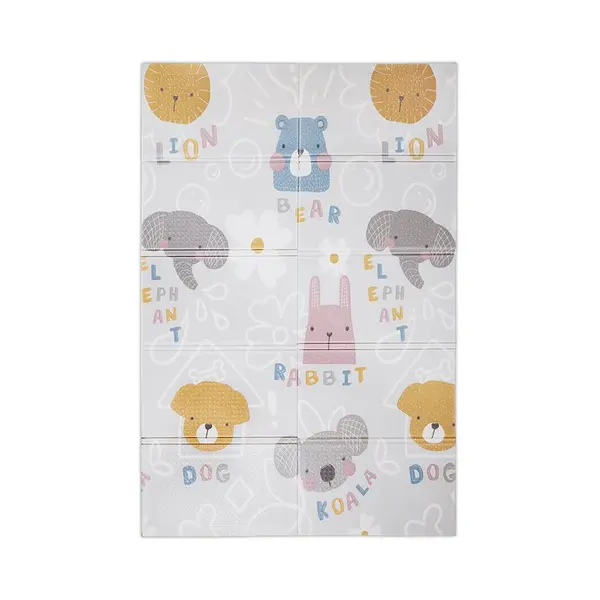 Covoras de joaca termic pentru copii Buddies Stars din spuma XPE, design cu doua fete, pliabil, 120x180 cm
