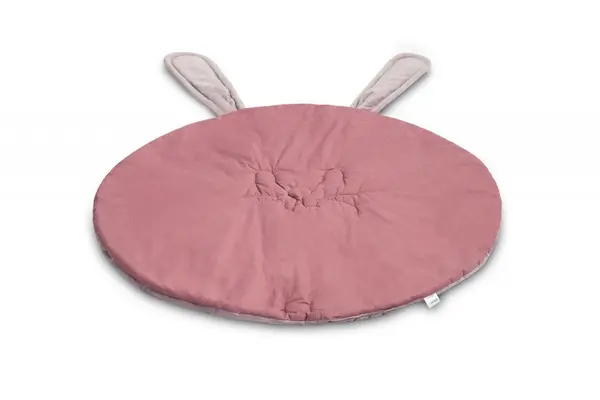 Covoras din catifea cu doua fete pentru camera copii diametru 90cm Sensillo Velvet Bunny Pink