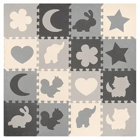 Covoras educativ puzzle Rebel RBY-2250-16, 150 x 150 cm, cu rama
