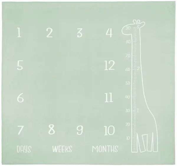 Covoraș foto de muselină Sensillo - Giraffe, Mint, 120 x 120 cm