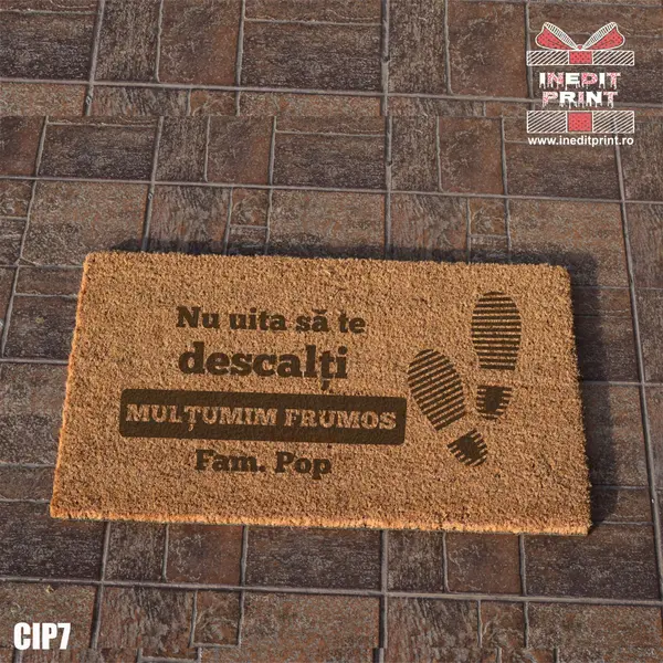 Covoras intrare personalizat Nu uita sa te descalti CIP7