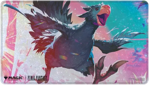 Covoraș pentru jocuri de cărți Ultra Pro - MTG: Final Fantasy x Universes Beyond, Traveling Chocobo (Black) Holofoil Playmat