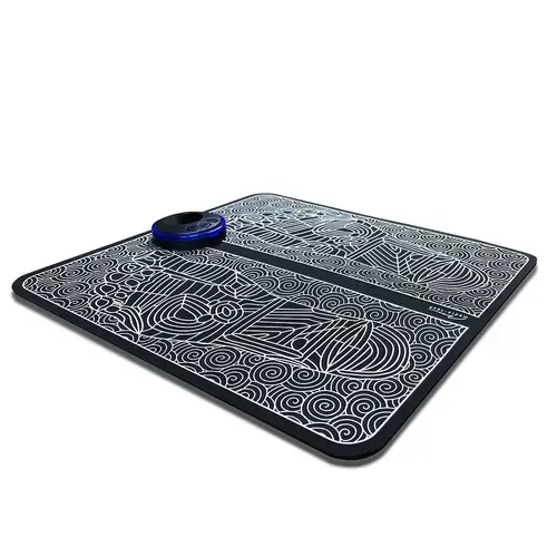 Covoras pentru masaj pentru picioare si gambe Media-Tech EMS FOOT MASSAGER MT6527, 8 moduri masaj, 18 niveluri de intensitate, Negru