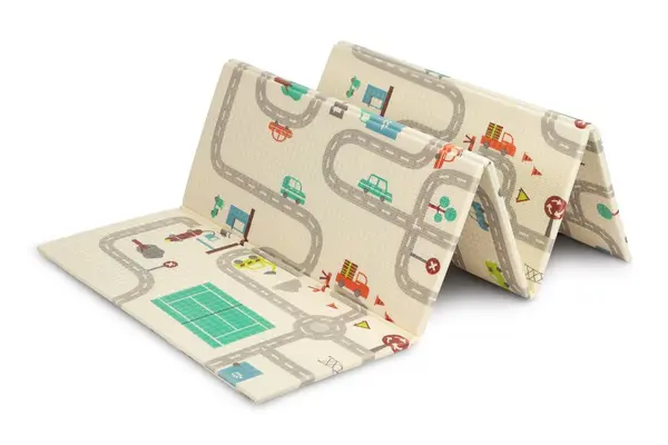 Covoras pliabil multifunctional Toyz pentru copii cu 2 fete,din spuma XPE fara substante nocive, antiderapant, izolator termic 200x180x1 cm, geanta transport inclusa Cars