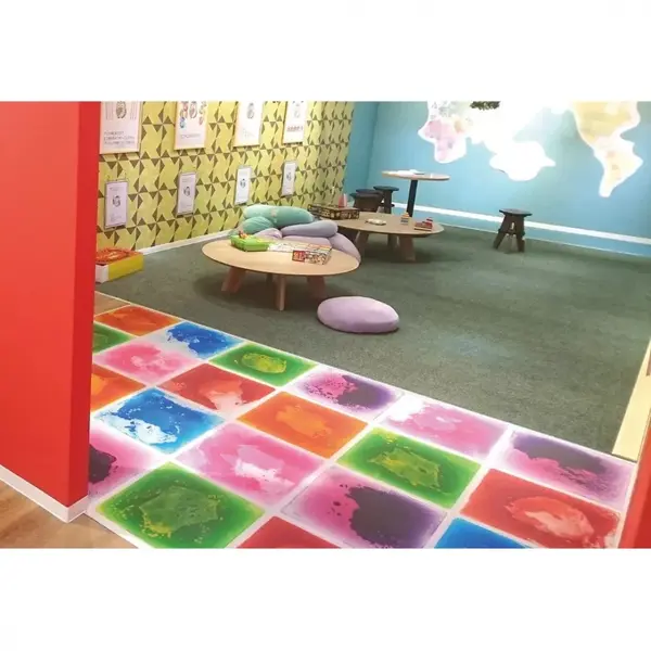 Covoras tip puzzle pentru copii Car Boy Safety Liquid Floor rosu 50x50 cm