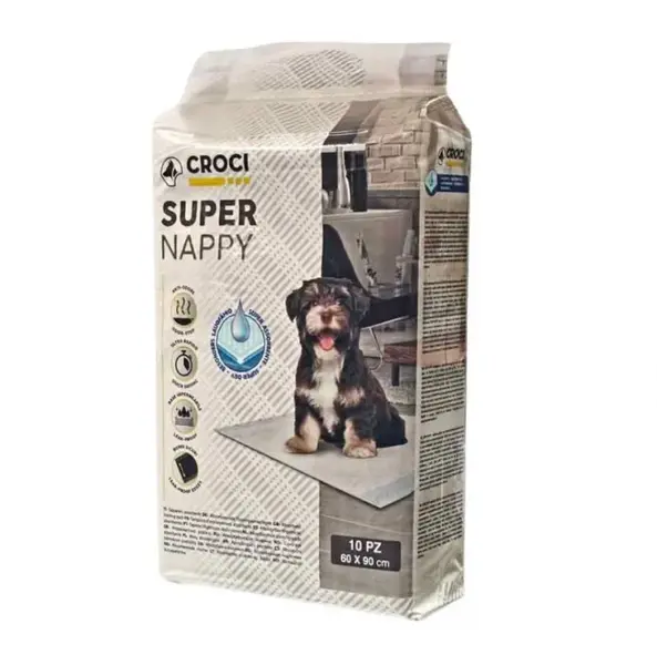 Covorase absorbante pentru caini Croci Super Nappy, 60 x 90 cm, 10 bucati