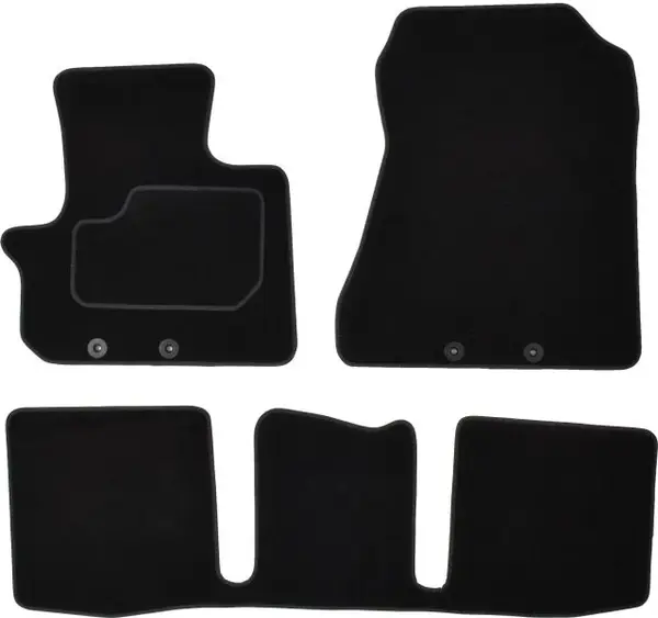 Covorase auto (set, velur, 3 bucati, culoare negru) TOYOTA IQ intre 2009-2015