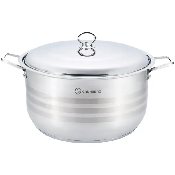 Cratita cu Capac din Inox, 34 Cm, 16 l , Grunberg Gr8134