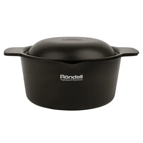 Cratita cu capac teflonate Rondell RDA-1440 Trumpf 24cm, 4,2 l Xylan Plus, Negru