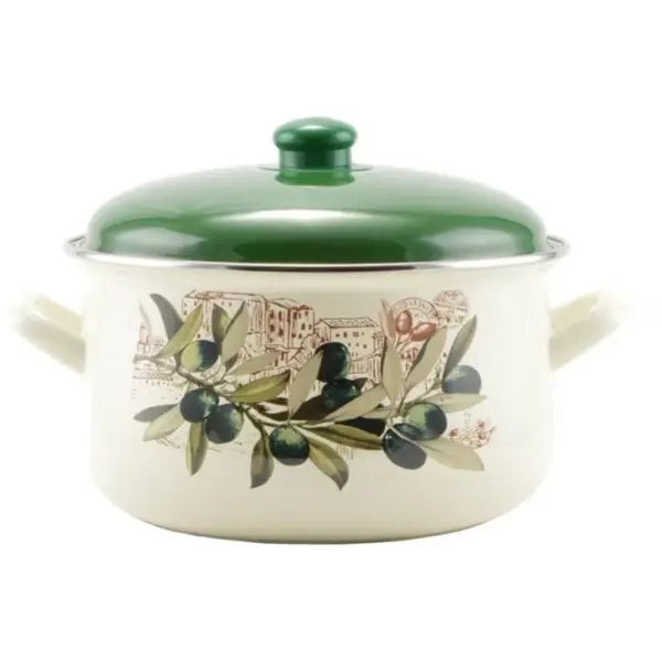 Cratita Emailata cu Capac, 18 x 10.5 cm, 2.4 l, Perfect Home