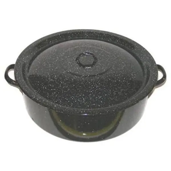 Cratita Emailata cu Capac, 20 l, Neagra, Emailul Medias
