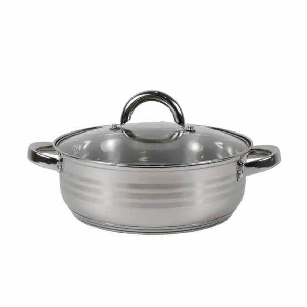 Cratita Inox cu Capac, Diametru 25 cm, Capacitate 3 l, Argintiu