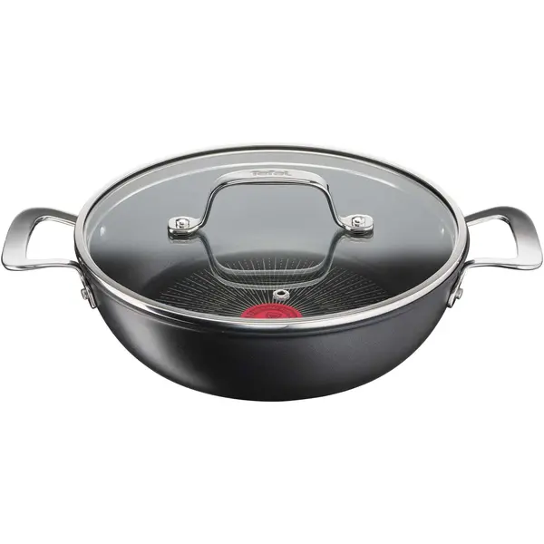 Cratita Tefal Unlimited G2557172, 26 cm, inductie, invelis antiaderent, Thermo-Signal, baza Thermo-Fusion, aluminiu, negru