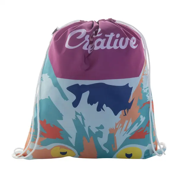 CreaDraw RPET rucsac personalizat drawstring - alb