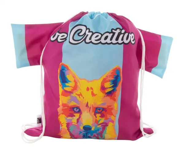 CreaDraw T RPET rucsac cu șnur, personalizat - alb