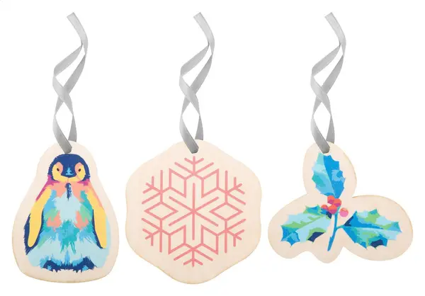 CreaJul Wood ornament personalizat pentru brad - argintiu