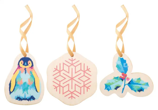 CreaJul Wood ornament personalizat pentru brad - auriu