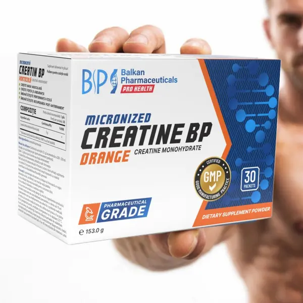 Creatine BP (creatină monohidrată), 30 plic.×5g - orange