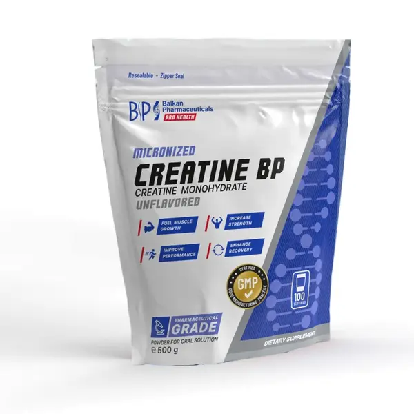 Creatine BP (creatină monohidrată), 500g, 100 de porții, pulbere - fara aroma