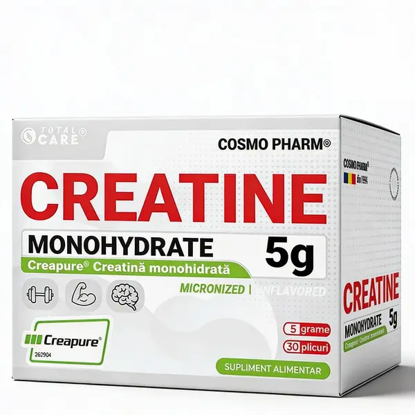 CREATINE MONOHYDRATE Creapure® 5g, 30 plicuri, Cosmo Pharm