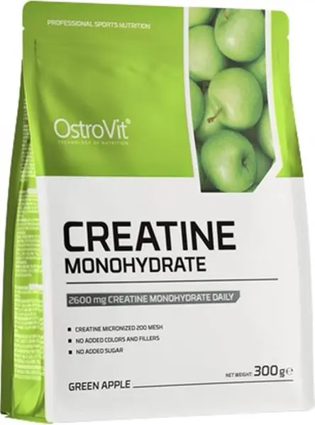 Creatine Monohydrate, măr verde, 300 g, OstroVit