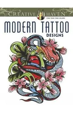 Creative Haven Modern Tattoo Designs Coloring Book