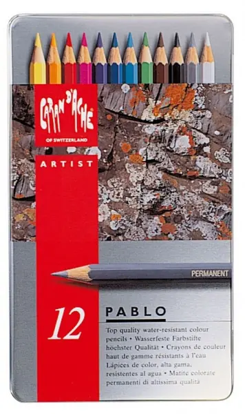 Creioane acuarele colorate Caran d'Ache Pablo – 12 culori