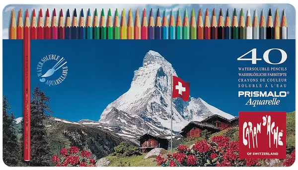 Creioane acuarele colorate Caran d'Ache Prismalo – 40 de culori