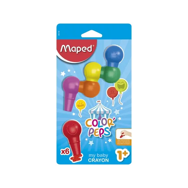 Creioane cerate, 6culori/set, Color'Peps Baby Maped