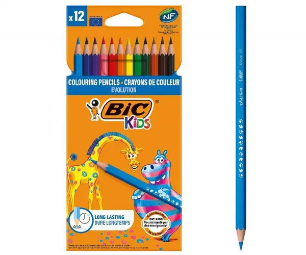 Creioane color, 12culori, Bic Evolution