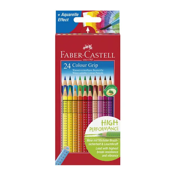 Creioane color, 24culori, Grip, Faber-Castell