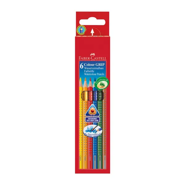 Creioane color, 6culori, Grip, Faber-Castell