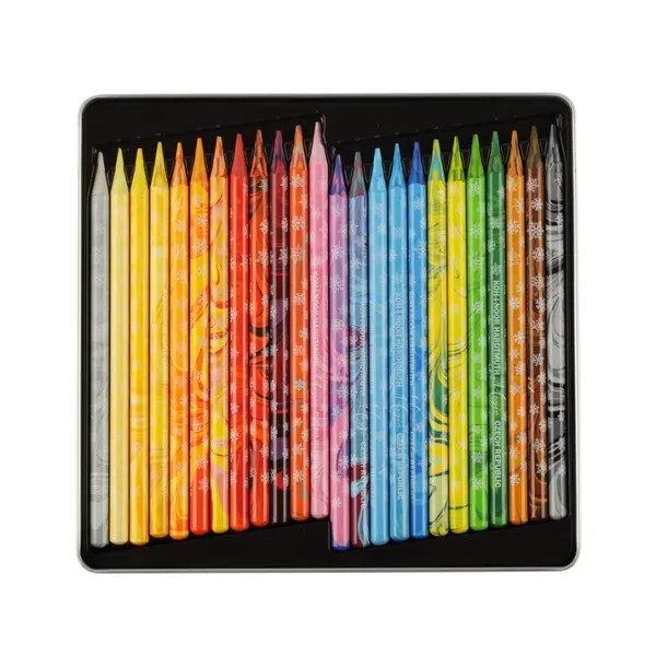 Creioane color fara lemn, 24culori, cutie metal Magic Koh-I-Noor