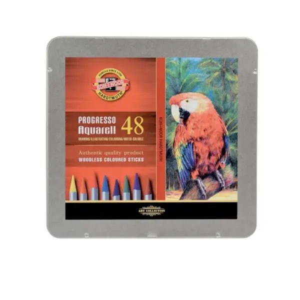 Creioane color fara lemn, 48culori, Aquarell Progresso Koh-I-Noor
