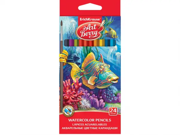 Creioane color hexagonale ArtBerry Aquarell, 24 set