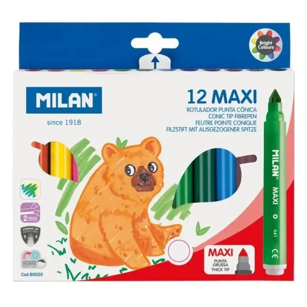 Creioane color Milan Maxi 12 cul.- engros